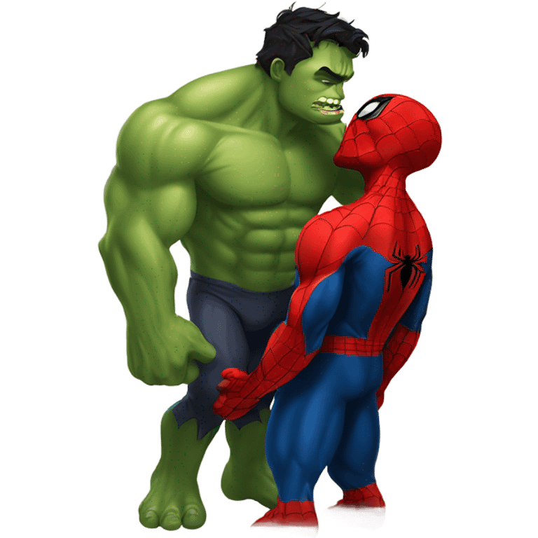 spider-man kissing hulk emoji