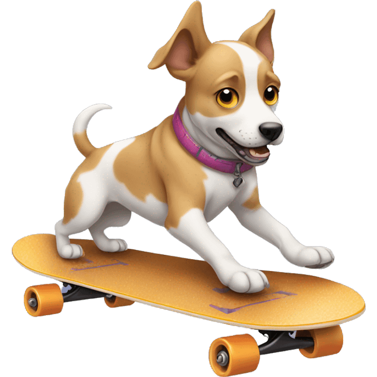 dog rolling on a skateboard emoji