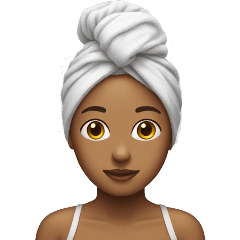 Girl with towel on head  emoji