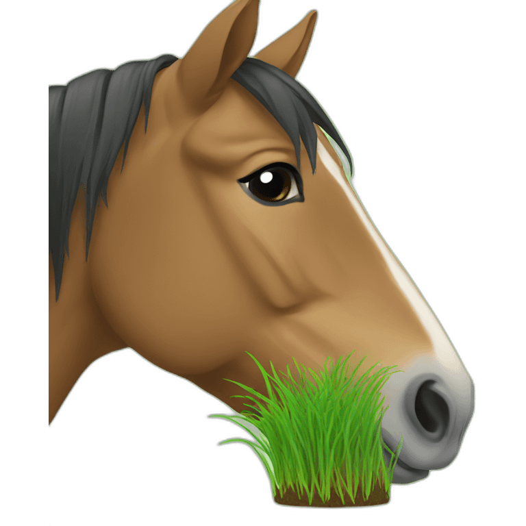 horse eat grass emoji