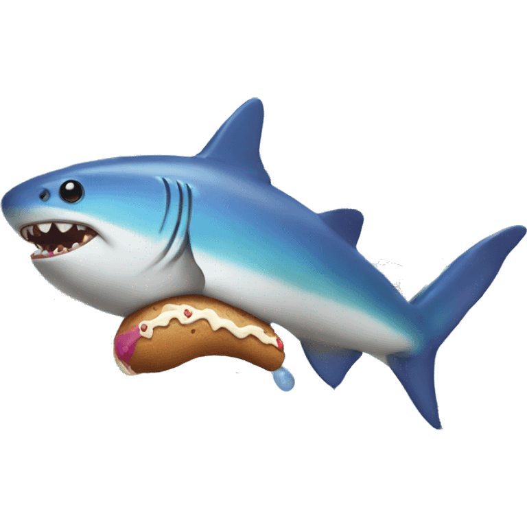 Rainbow shark with ice cream emoji