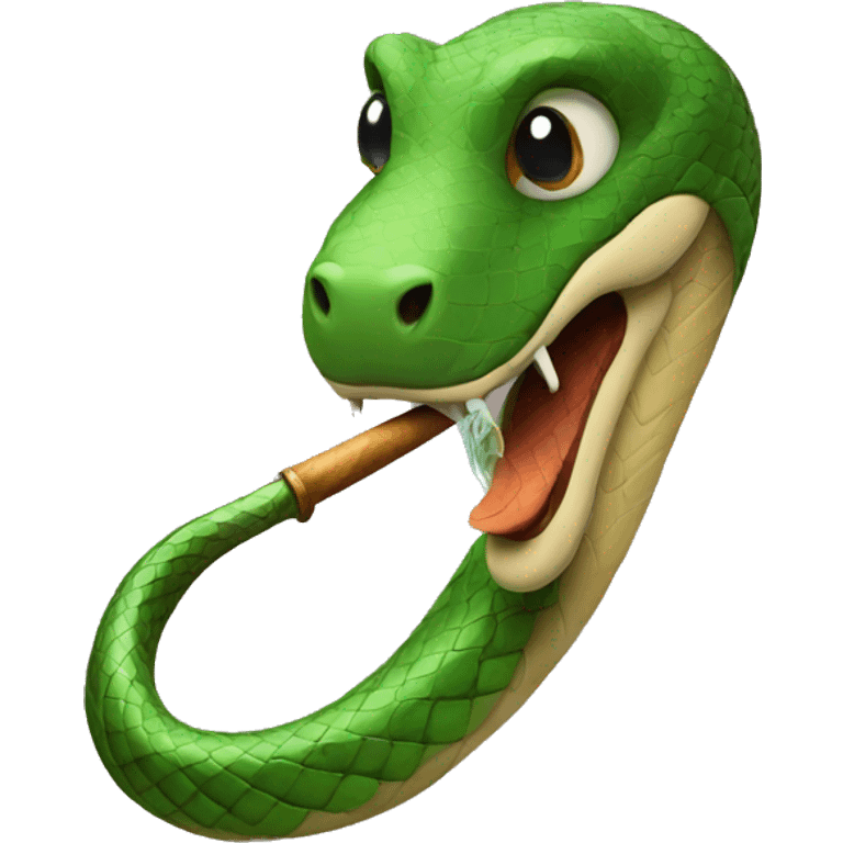 snake smoking a pipe emoji