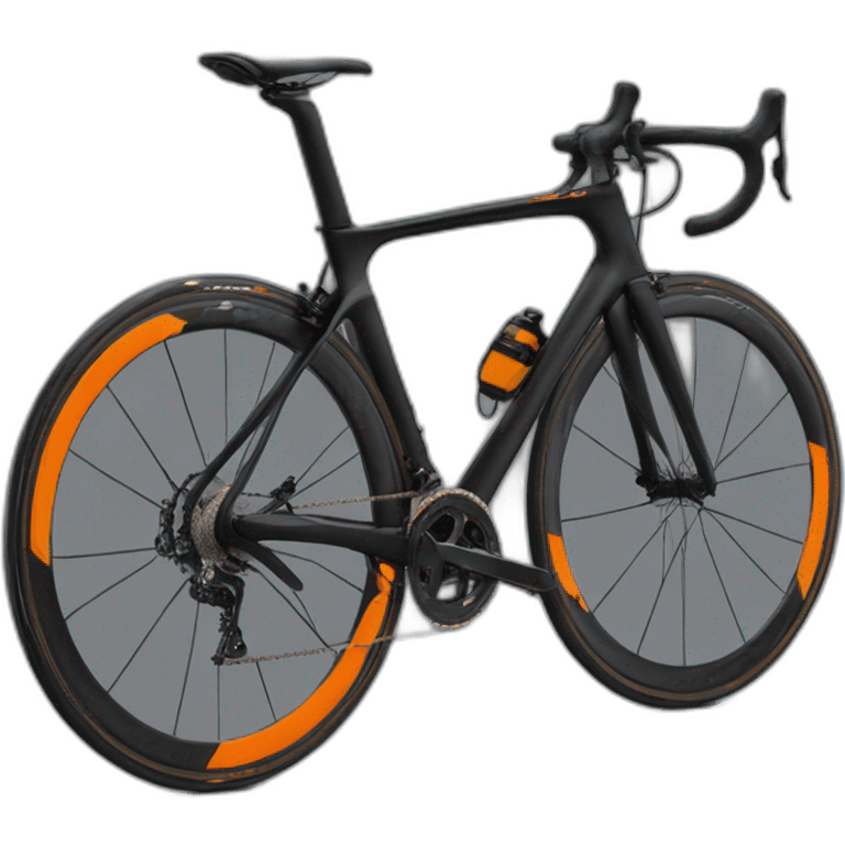 Bicicleta Giant tcr negra con logotipo naranja emoji