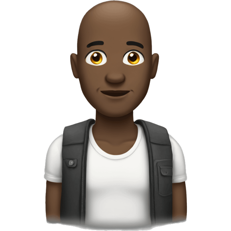 Black bald guy emoji