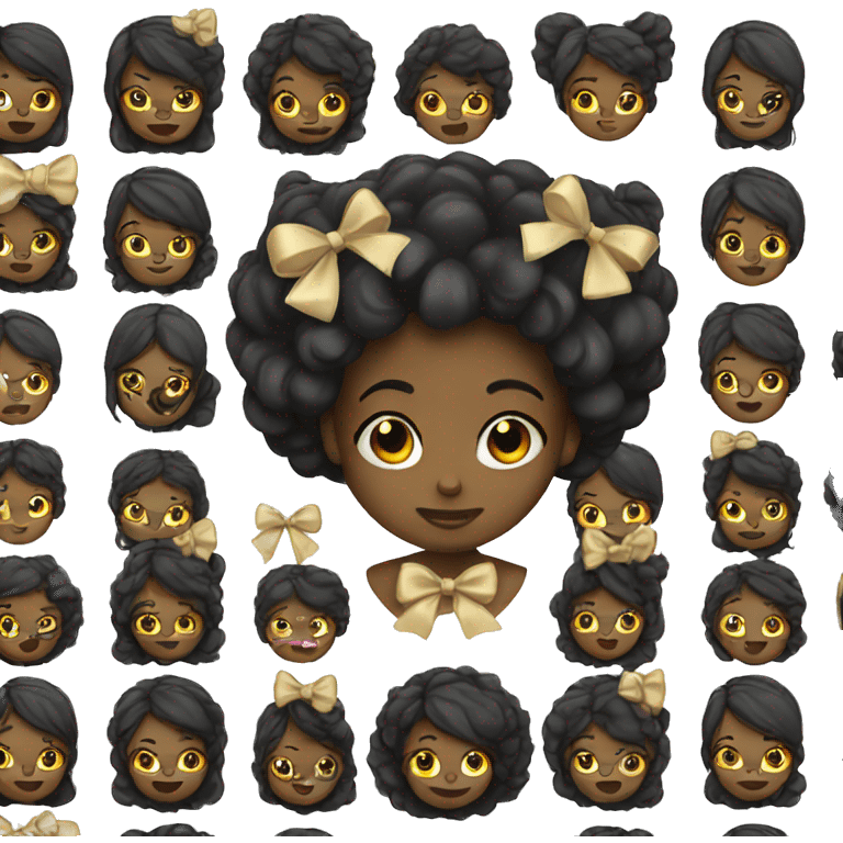 Black girl with bow emoji