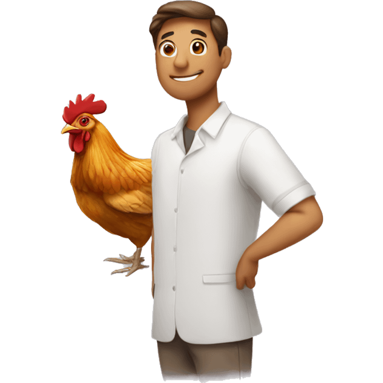 chicken and man emoji