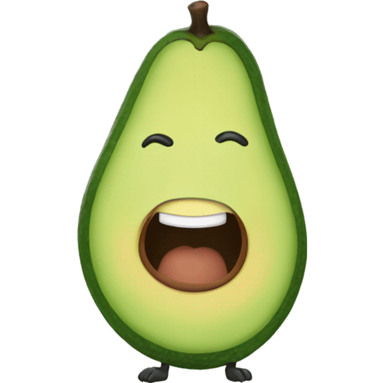 Half avocado with legs and arms emoji