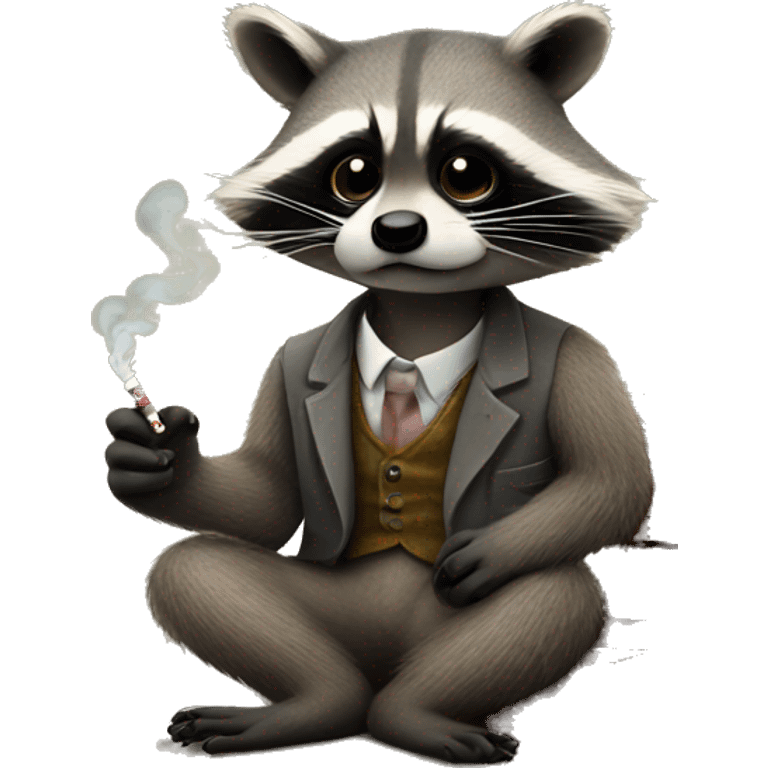 Raccoon smoking a cigarette emoji