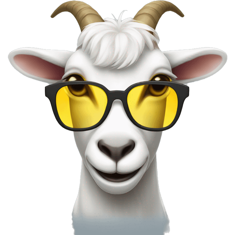 Goat with yellow glasses  emoji