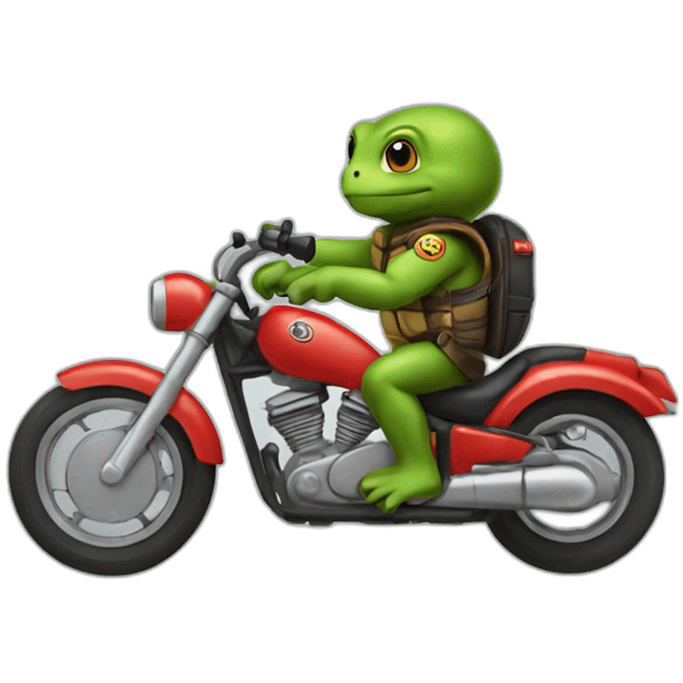 Tortue sur moto emoji