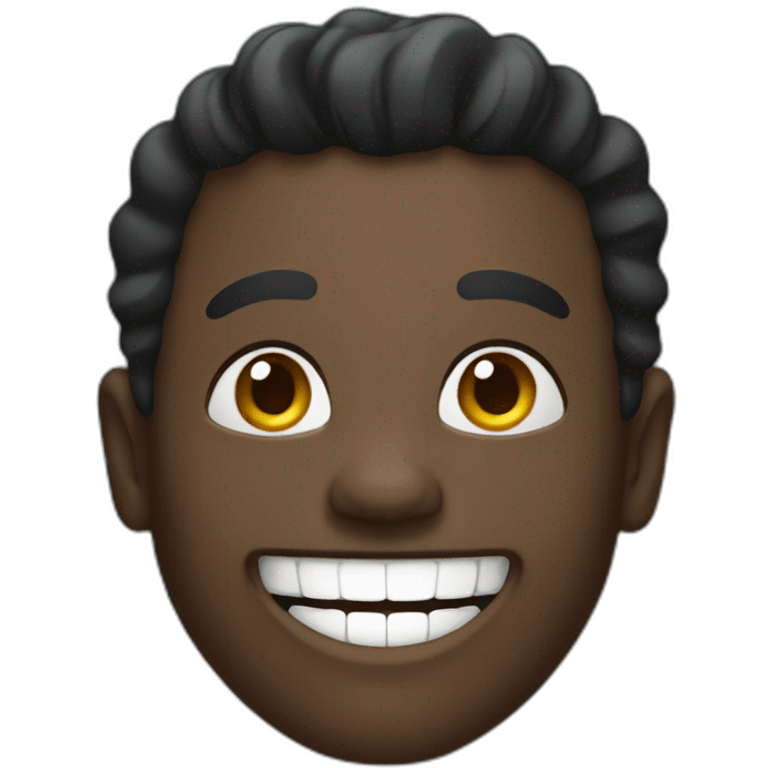 black man with a very big smile emoji