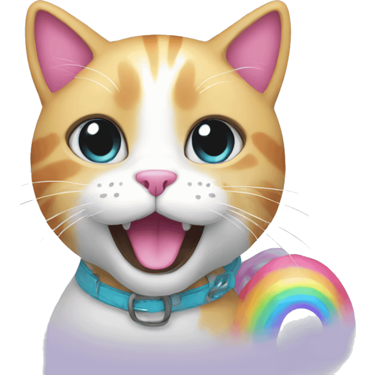 Rainbow cat emoji