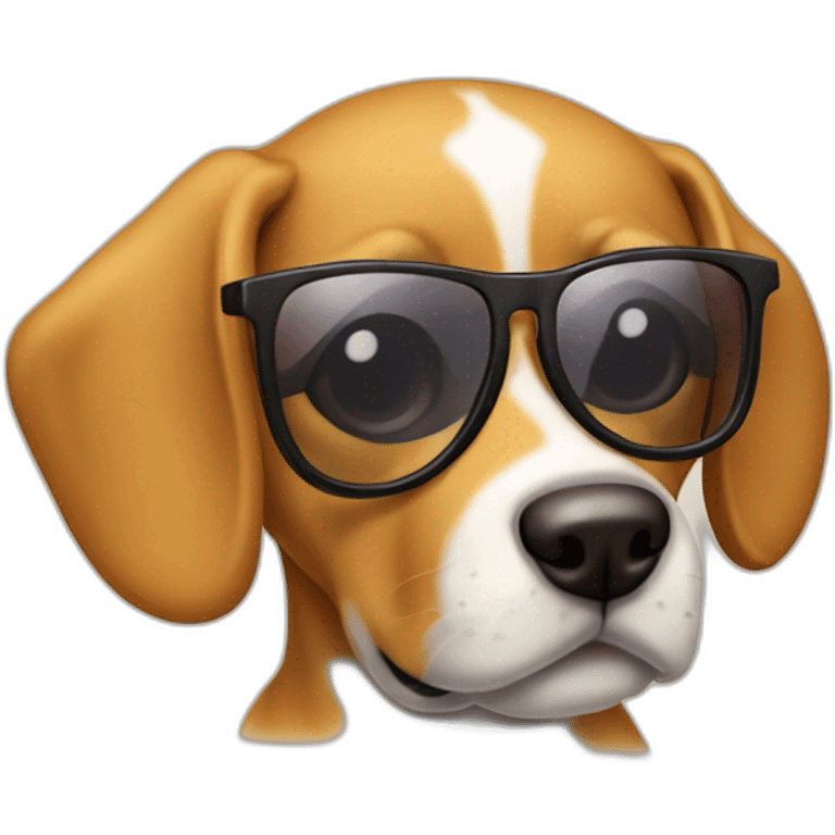 Perro con lentes de sol de vacaciones emoji