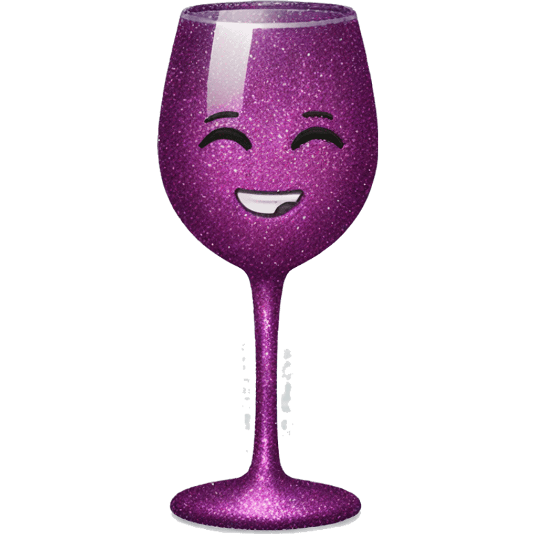 Glitter wine glass emoji