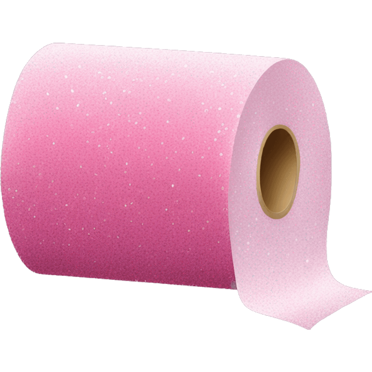 Pink toilet paper with glitter emoji