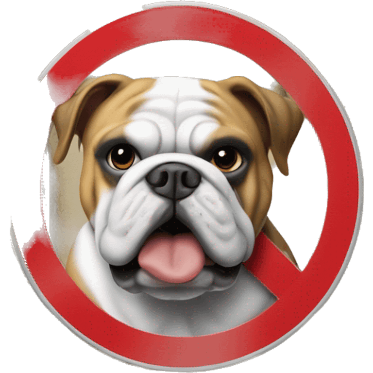 english bulldog no trespassing sign emoji