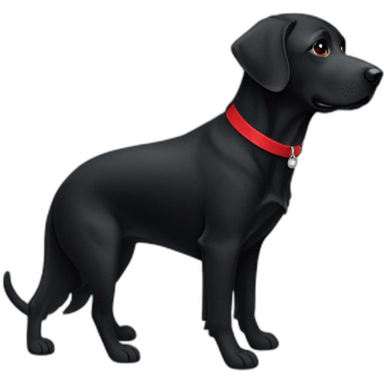 Black lab with red collar emoji