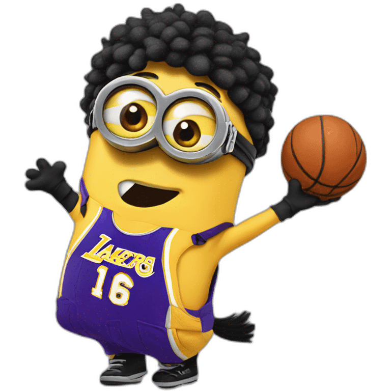 minion wearing lakers jerssey emoji