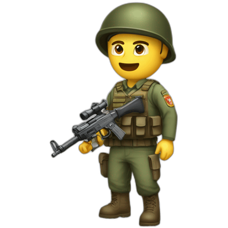 soldado combatiendo enfadado con fusil ak emoji