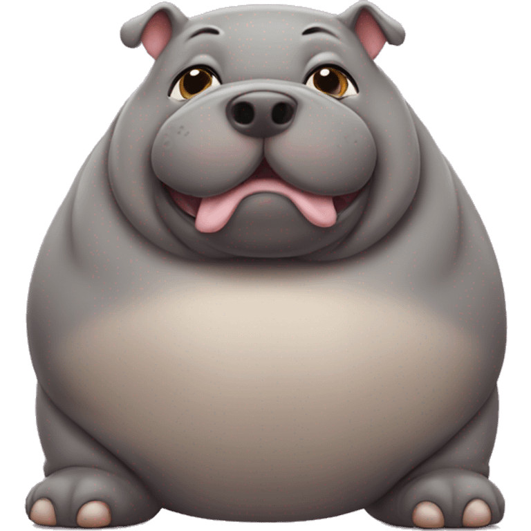 chubby dog hippo with a belly emoji