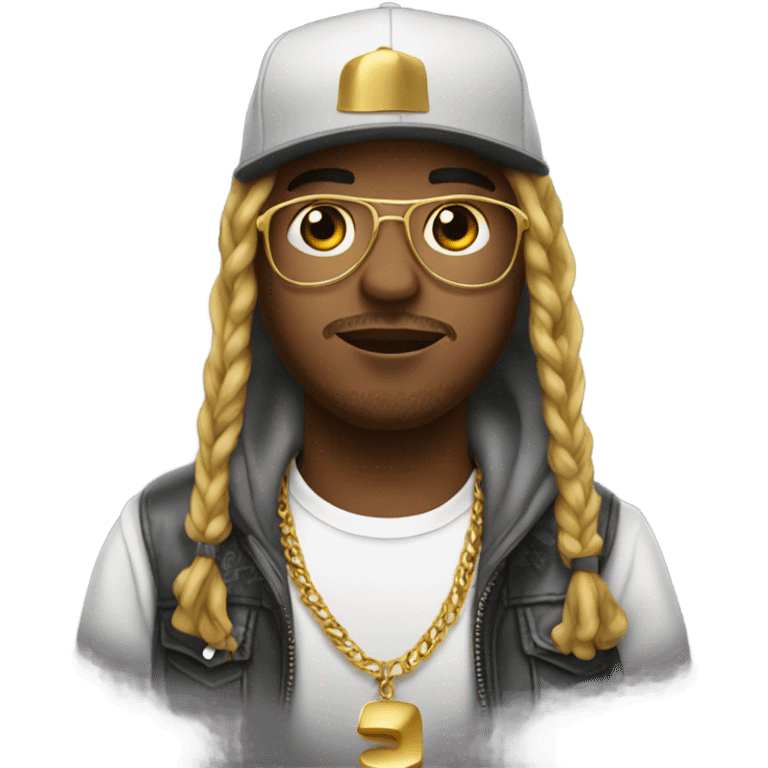 Rapper with golden cap emoji