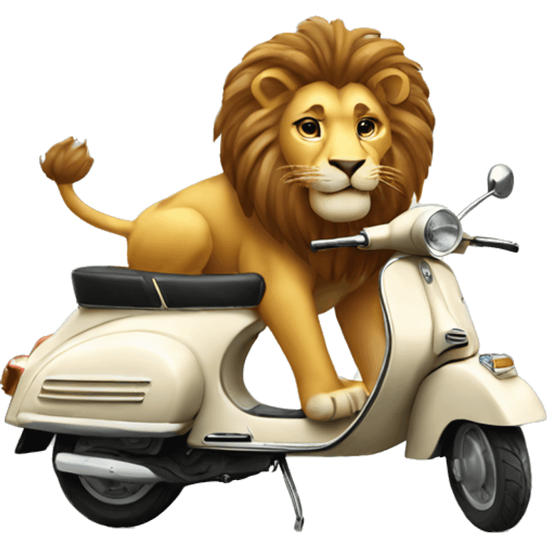 a lion on a vespa emoji