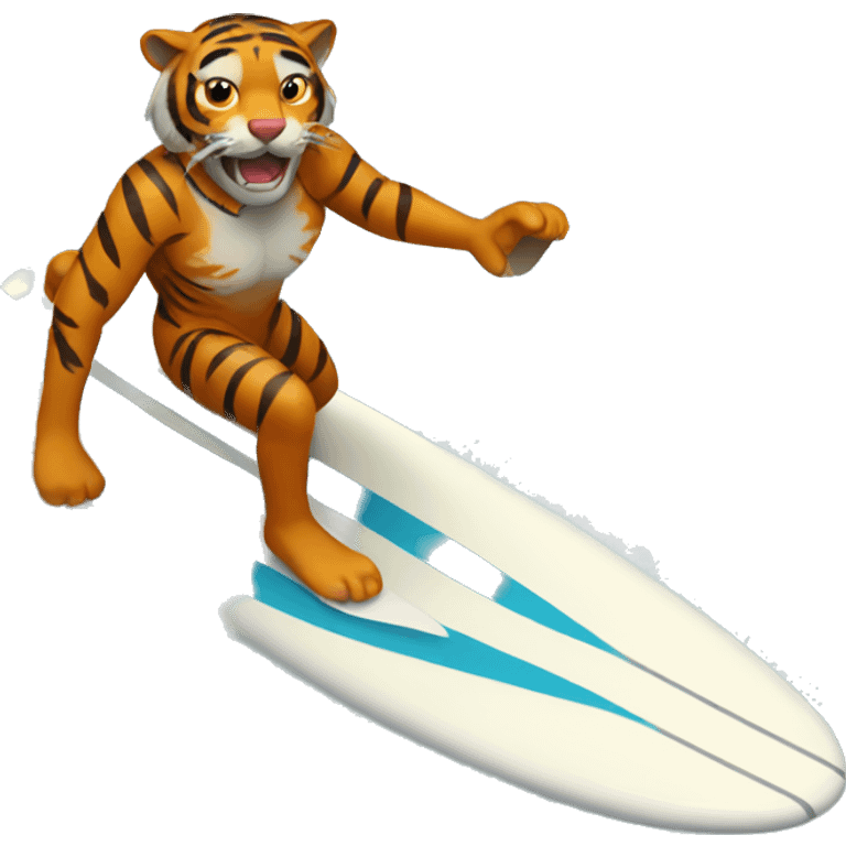 Surfing tiger emoji