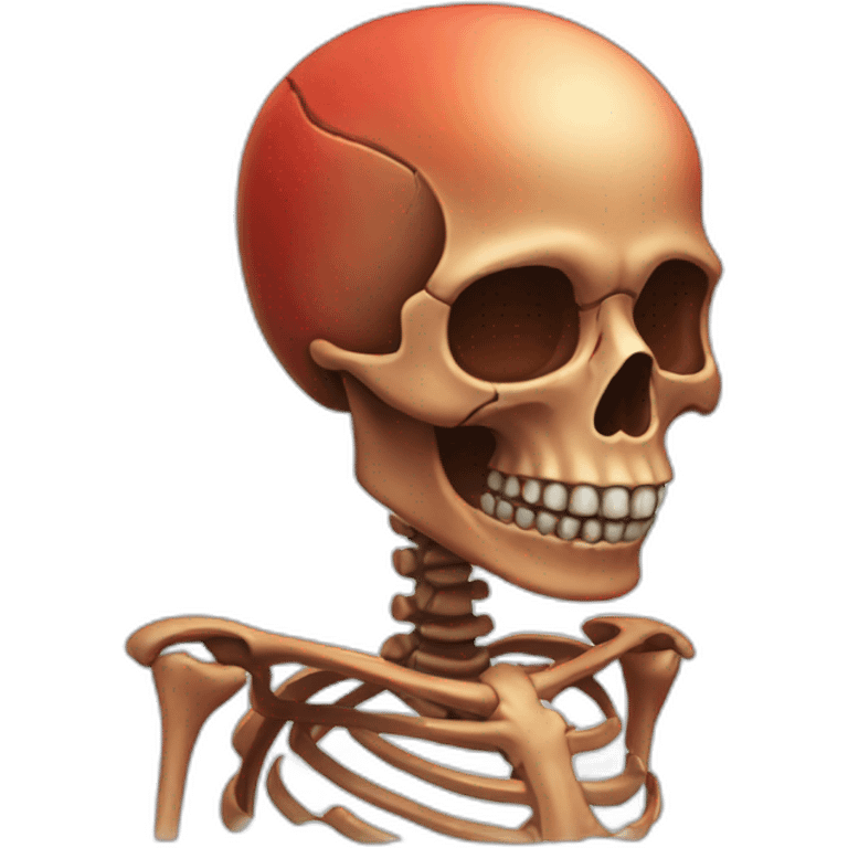 A reddish skeleton  emoji