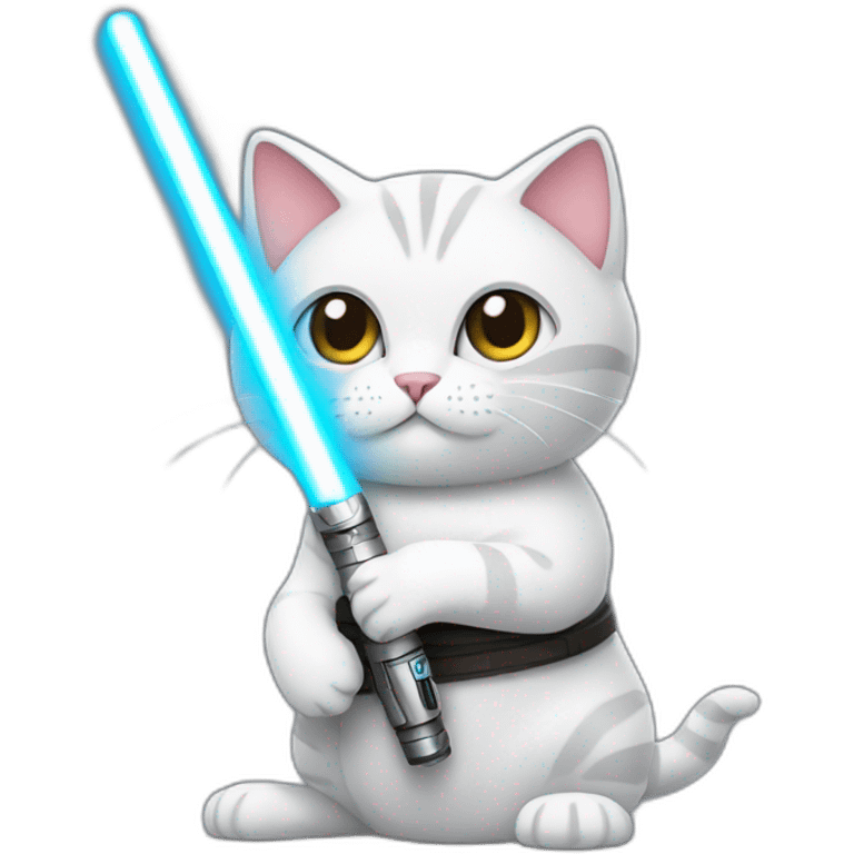 cat with lightsaber emoji