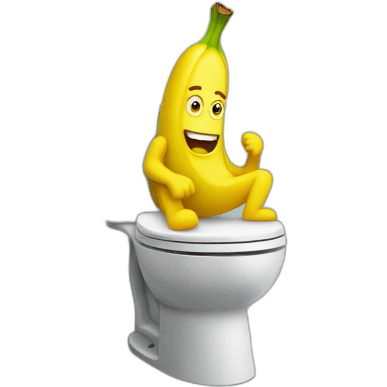 Banana guy on toilet emoji