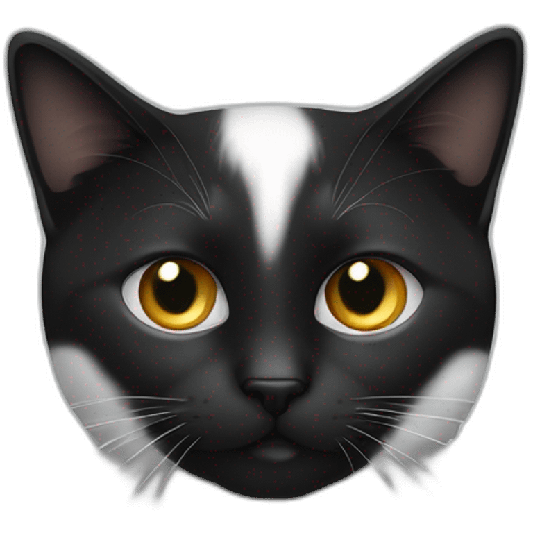 Petite chat blanc avec une tache noir au dessus de l’oeuil gauche et la queue noire emoji