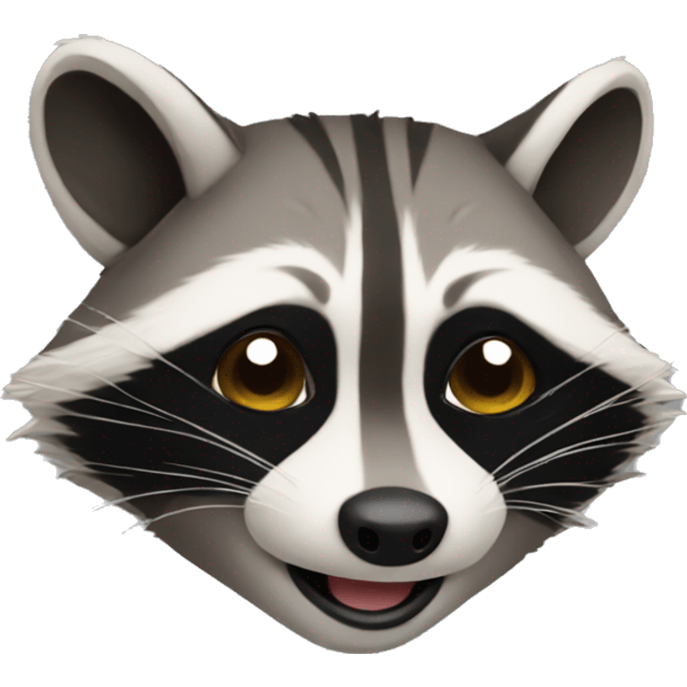 raccoon which is doing a flip emoji