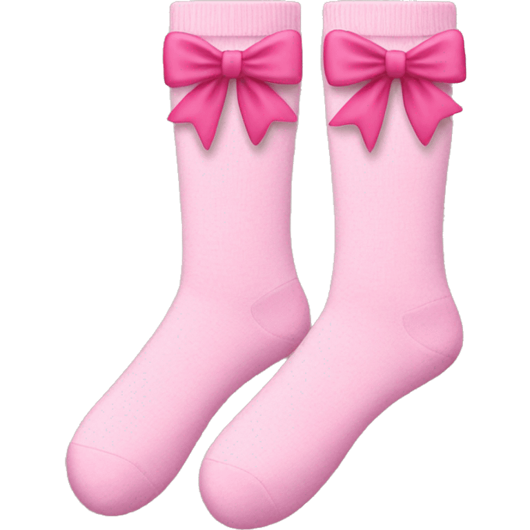 Pink bow socks  emoji