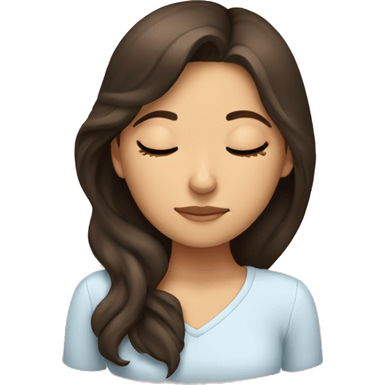 Brunette girl sleeping emoji