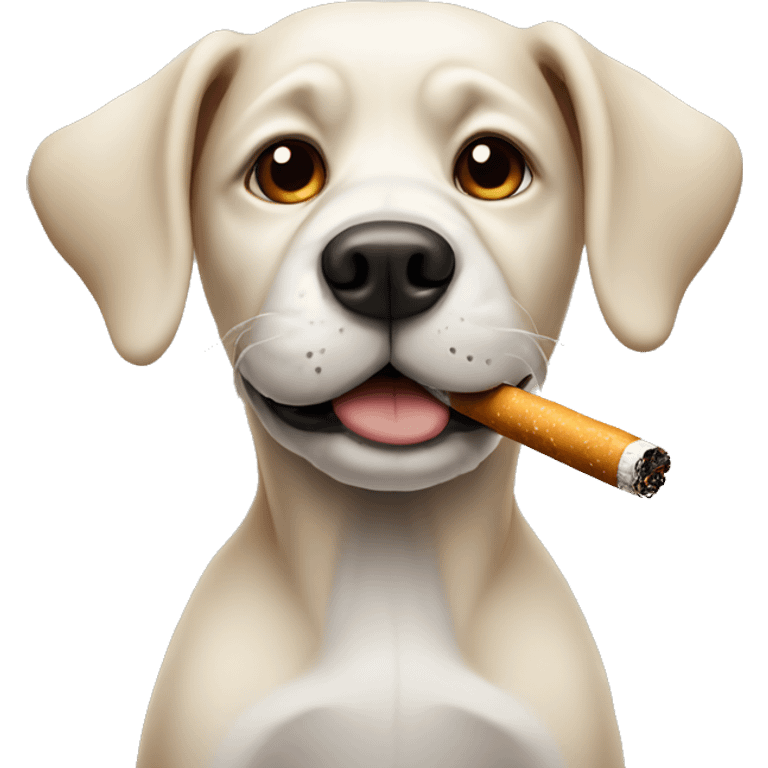 Dog with a cigarette emoji