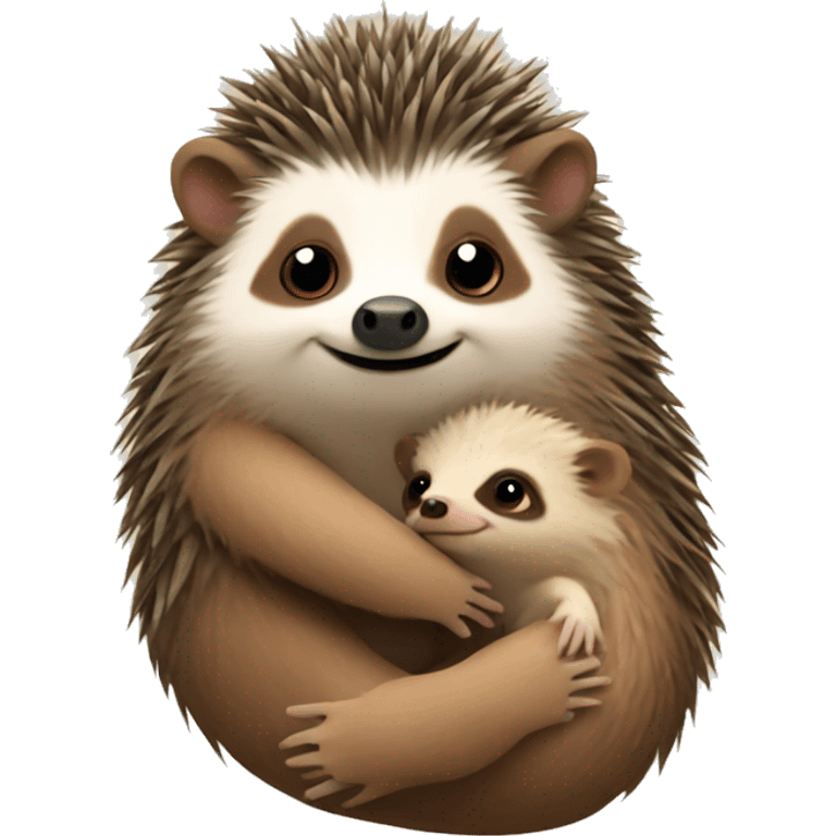 hedgehog with sloth emoji