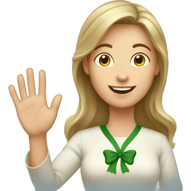 irish woman waving emoji