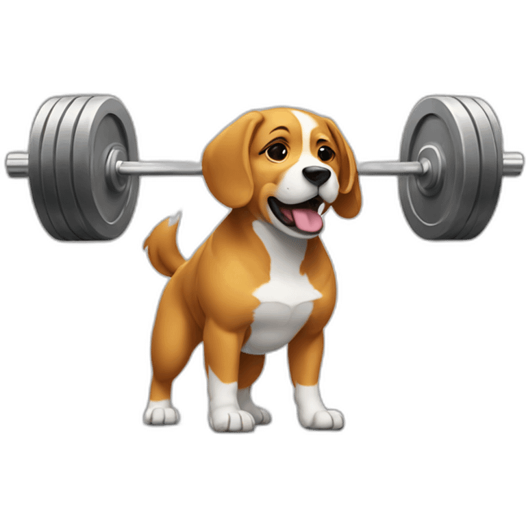 A weightlifting dog emoji