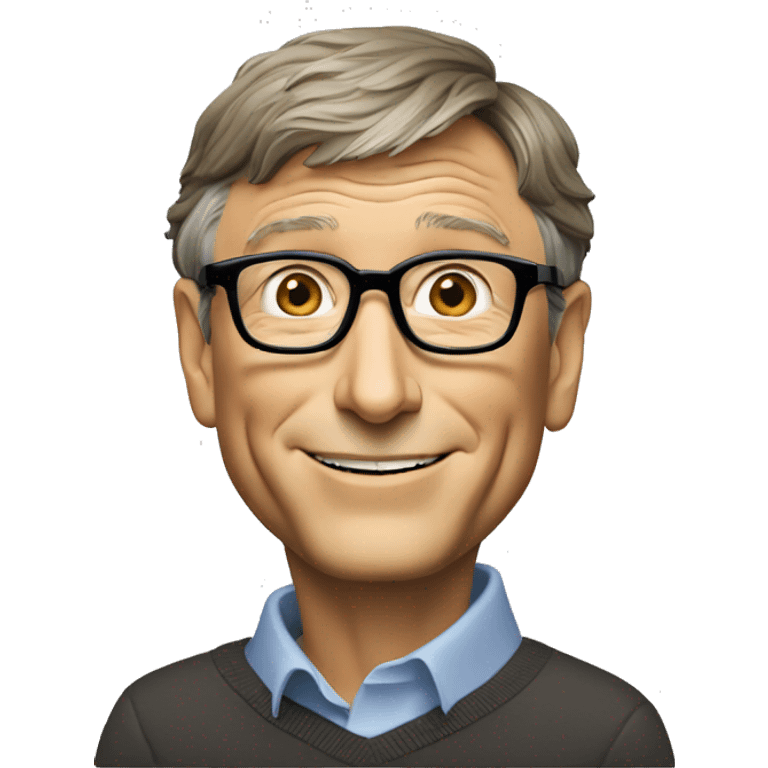 bill gates with a microsoft computer emoji