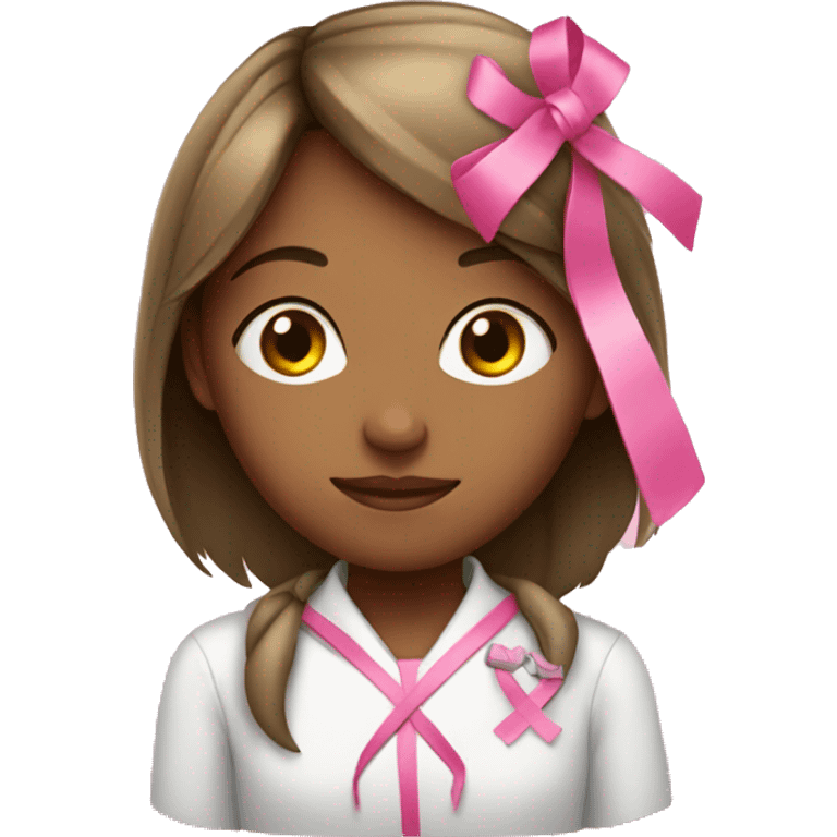 Girl with pink ribbon  emoji