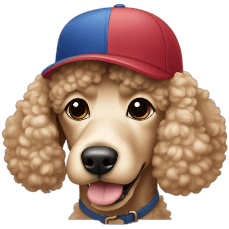 A poodle in a baseball cap emoji