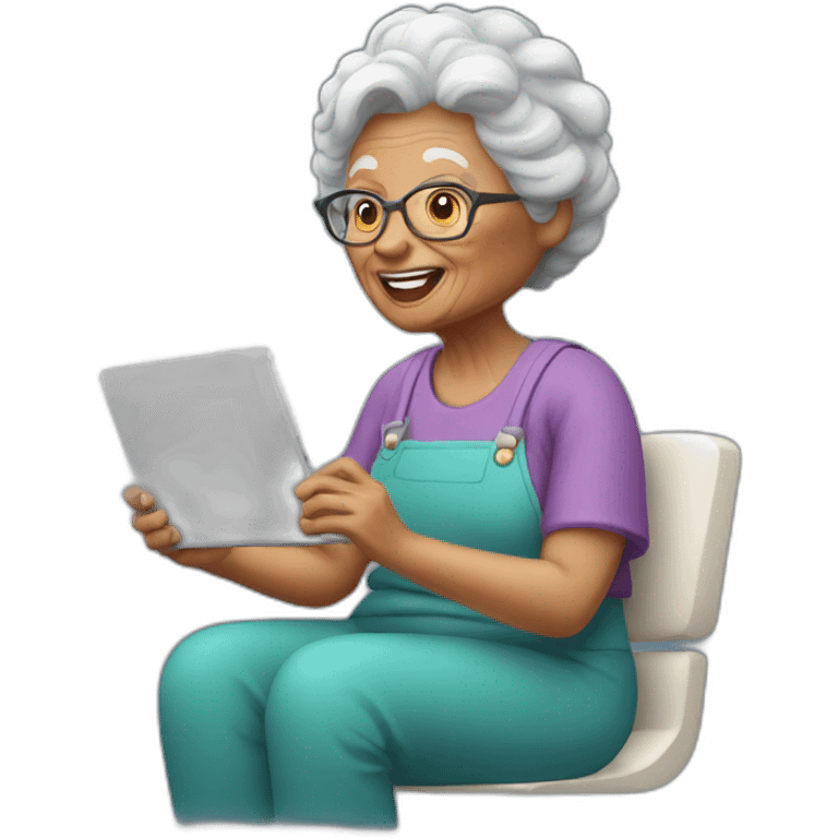 A grandma play video games emoji