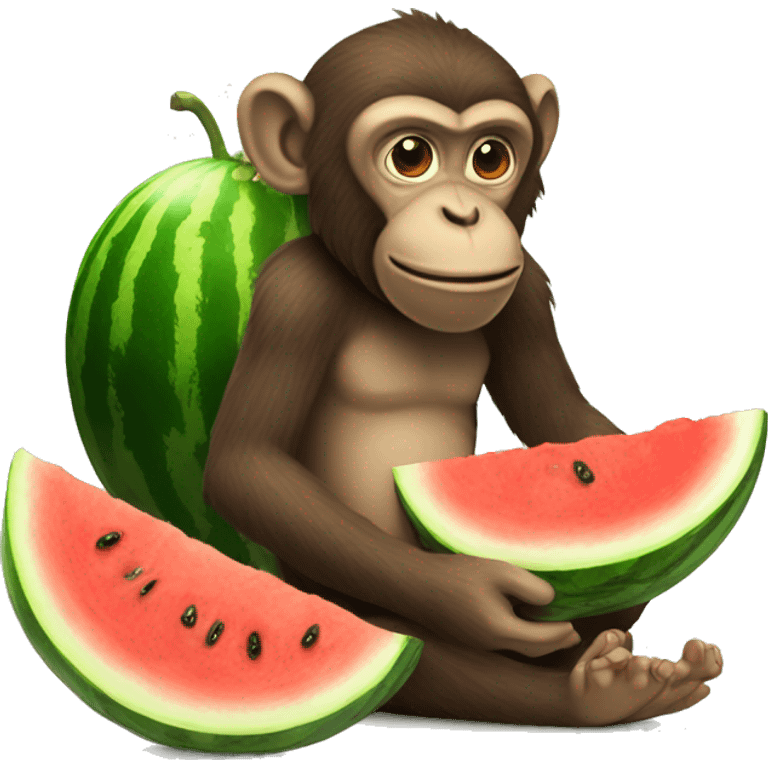 monkey eating watermelon emoji