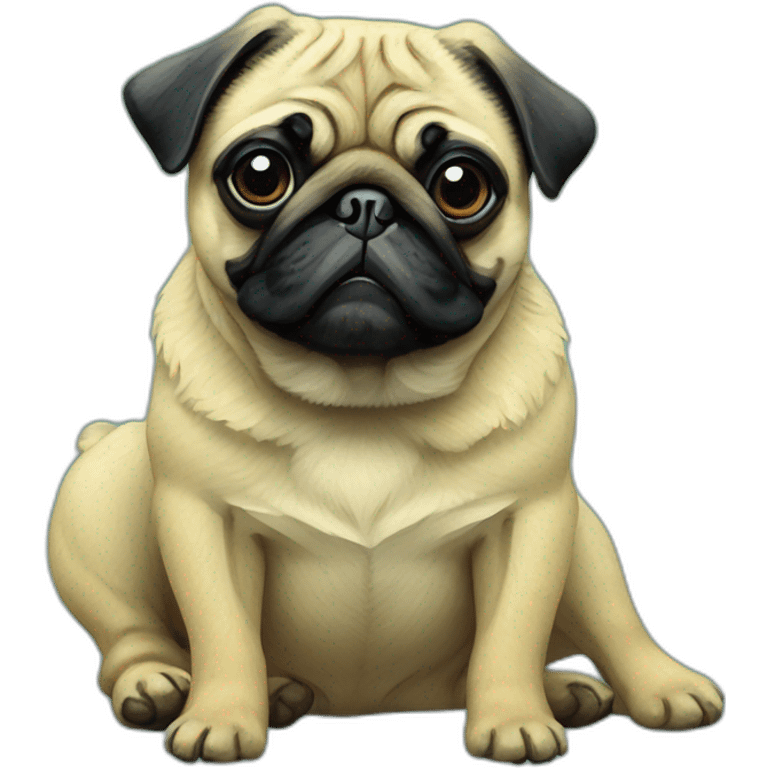 Van Gogh style Pug emoji