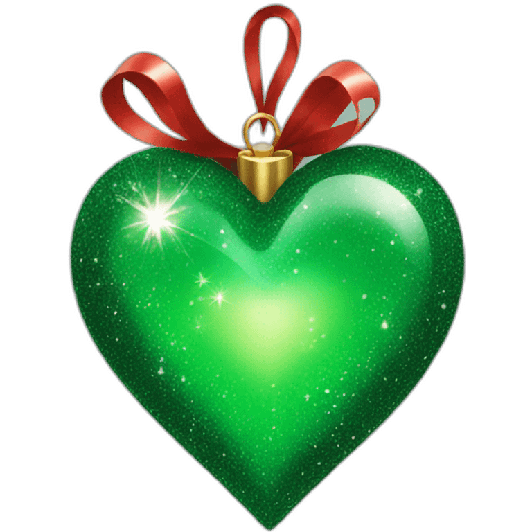 green heart sparkle christmas emoji