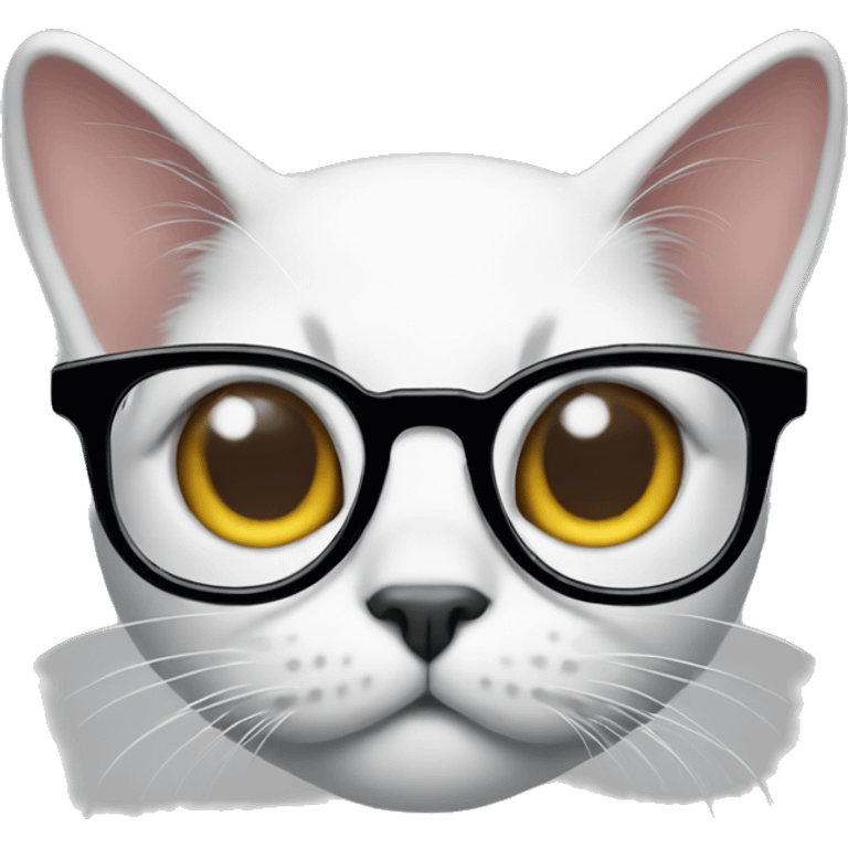 Cat wearing glasses with cat's paws sticking out emoji