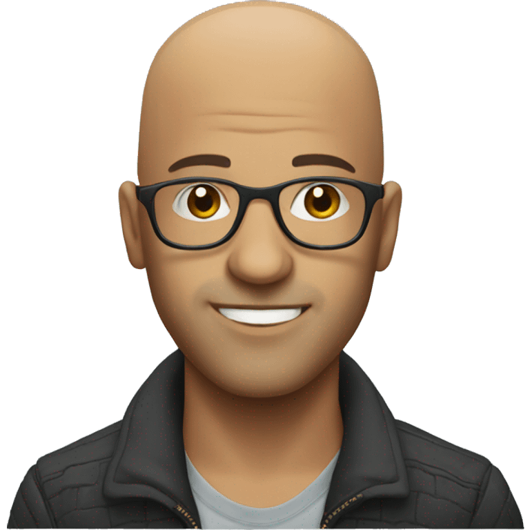 cool bald guy with glasses emoji