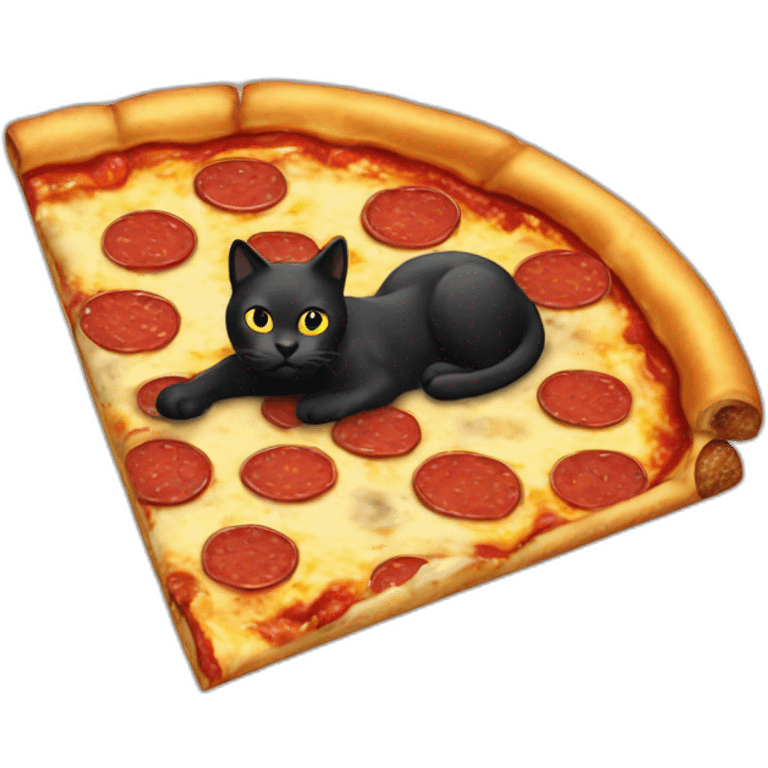 Black cat pizza emoji