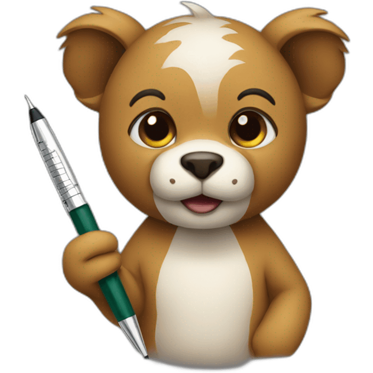 animal holding a pen emoji