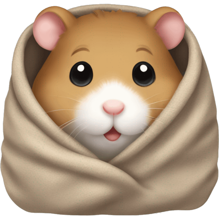 brown hamster cozy in blanket emoji